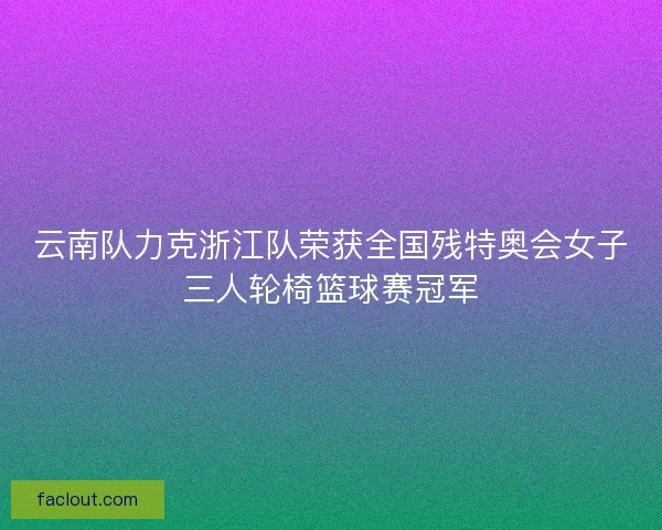 云南队力克浙江队荣获全国残特奥会女子三人轮椅篮球赛冠军